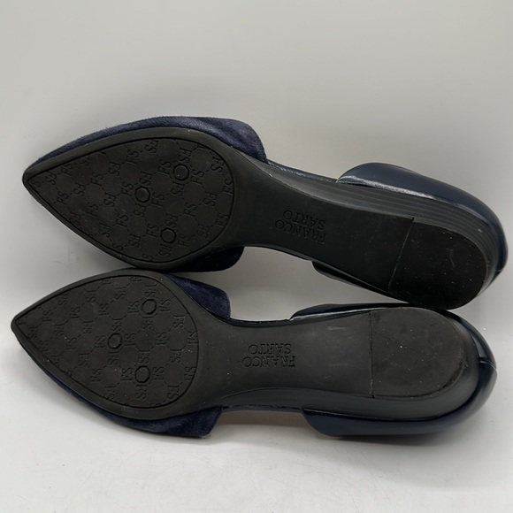 Franco Sarto Hull navy blue open side wedge heel shoes, size 7.5 - Picture 9 of 10